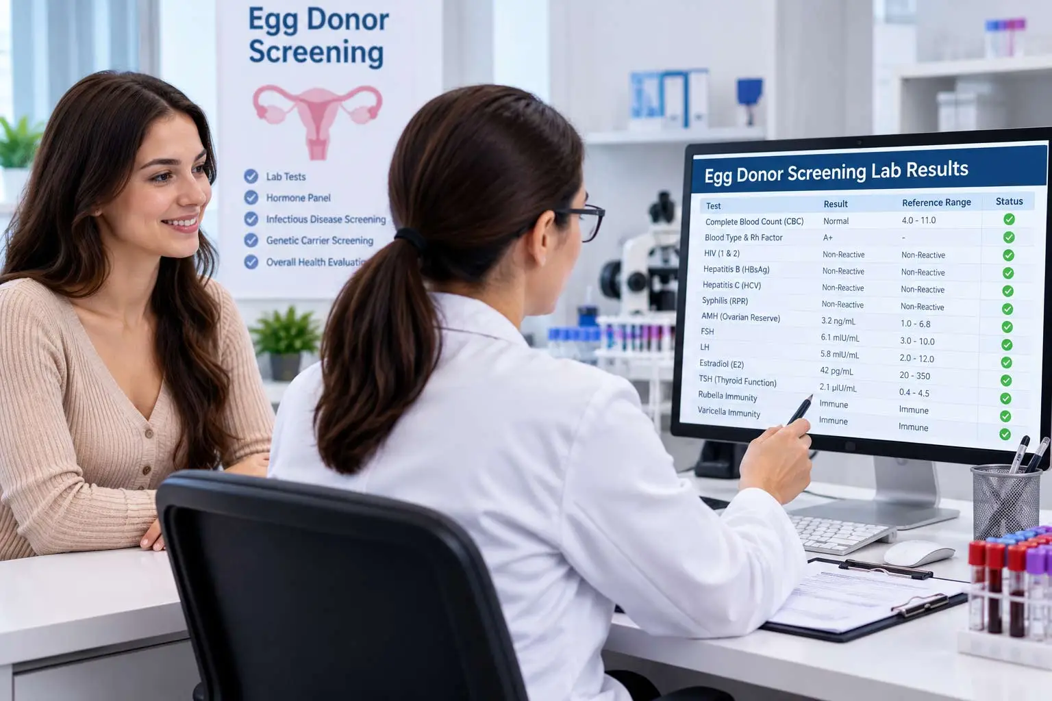 Blood draw for egg donor FDA screening panel